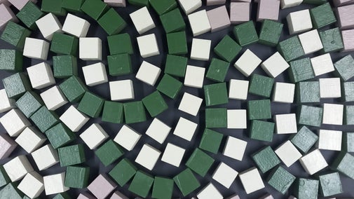 Close-up of magnetic mosaic at Chedworth Roman Villa